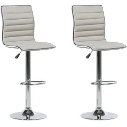 Set mit 2 Barstühlen LUCERNE drehbar Hellbeige