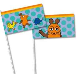 8 Sendung mit der Maus Papier-Fahnen 39cm