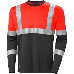 Warnschutz Langarmshirt "ADDVIS" UV-Schutz - M - rot/schwarz