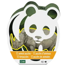 Ambassador WWF Puzzle 7230210 - 12 Tierpuzzle, Konturenpuzzle, Puzzle