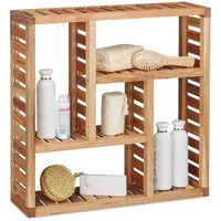 Relaxdays Wandregal 50 x 50 x 15 cm Walnuss