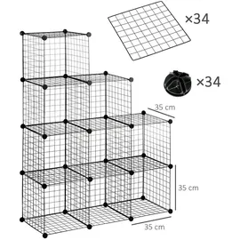 Homcom Regalsystem 9 Fächer 105 x 35 x 105 cm Schwarz