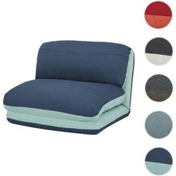 Schlafsessel HWC-E68, Schlafsofa Funktionssessel Klappsessel Relaxsessel, Stoff/Textil ~ hellblau/dunkelblau