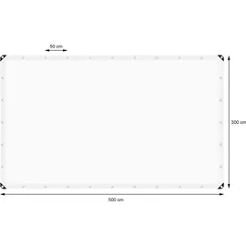 ECD Germany Abdeckplane Gewebeplane mit Ösen 3x5m 180g/m2 Weiß