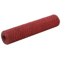 vidaXL Drahtzaun Stahl mit PVC-Beschichtung 25x0,75 m Rot