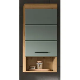 inn.furn Hängeschrank in Grün und Eiche 37 x 79 cm, Shawn