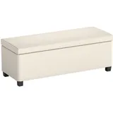 Homcom Sitzbank mit Stauraum Polsterbank mit Cord-Optik, Sitztruhe mit Stahlbeine, Truhenbank für Wohnzimmer, Schlafzimmer, Flur 112 x 42 x 40 cm, Beige