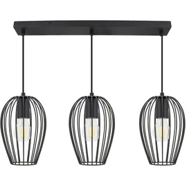 efectoLED Telmi 3-flg. E27 30 cm rund schwarz