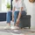 Songmics Sitzhocker mit Stauraum Baumwolle 38 x 38 x 38 cm Grau