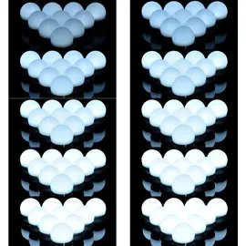 Juskys Schminktisch Lichterkette 8 W mit 10 LED Lampen & USB - Helligkeit einstellbar - Weiß