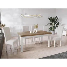 WFL GROUP Ausziehtisch 200 x 78 x 100 cm Lefkas Eiche braun