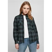 URBAN CLASSICS Ladies Turnup Checked Flanell Shirt - Blau