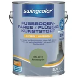 swingcolor 2in1 Flüssigkunststoff / Fußbodenfarbe RAL 6011  (Resedagrün, 2,5 l, Seidenmatt)