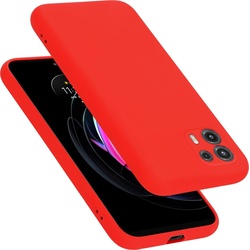 Cadorabo TPU Liquid Silicone Case Hülle für Motorola EDGE 20 LITE / FUSION (Motorola Edge 20 Lite, Motorola Edge 20 Fusion), Smartphone Hülle, Rot