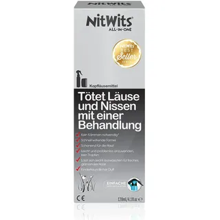 NitWits Läusemittel Kopfläuse - All-In-One Läuse Abwehrspray gegen Läuse und Nissen - Wirksame Alternative Für Kinder Anstelle Läuseshampoo & Läusekamm, 120ml