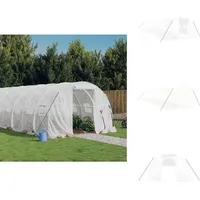Vidaxl - Gewächshaus Mit Stahlrahmen Weiß 36 M2 12x3x2 M - Gewächshaus - Glasgewächshaus - Gartenhaus - Pflanzenhaus - Tomatenhaus