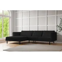 Fun Möbel Ecksofa Designersofa AGADA in Stoff Poso Schwarz