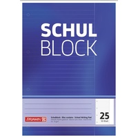 Brunnen 1052525 Schulblock / Notizblock (A4, 50 Blatt, liniert, mit Rand, Lineatur 25, gelocht, kopfverleimt, 70 g/m2)