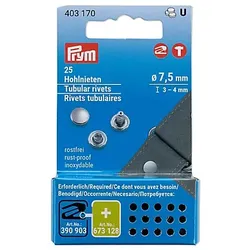 Prym Hohlnieten, Größe: 7,5 mm Ø, Inhalt: 25 Stück.