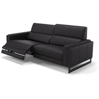 Sofanella 3-Sitzer 3-Sitzer MARA Leder Sofa Sofagarnitur schwarz 216 cm x 89 cm x 101 cm