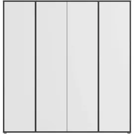 Rauch Drehtürenschrank RAUCH "Kleiderschrank Schrank Garderobe Wäscheschrank NABILA viel Stauraum", grau (graumetallic, alpinweiß), B:187cm H:194cm T:53cm, Holzwerkstoff, Schränke, Drehtürenschrank, in 2 Breiten mit Push-to-Open Funktion TOPSELLER MADE IN