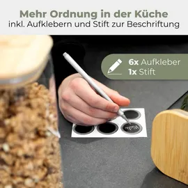 classbach Vorratsdosen mit Deckel transparent 1 l 6-teiliges Set