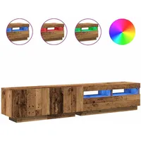 VidaXL TV-Schrank mit LED-Leuchten Altholz-Optik 200x35x40 cm