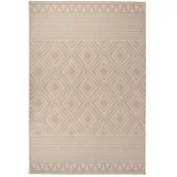vidaXL Emir Outdoor-Teppich 160 x 230 cm Braun Gestreift