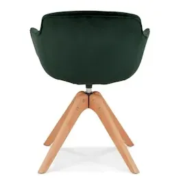 KADIMA DESIGN Esszimmerstuhl mit Armlehnen, 360° drehbar, 59x54x80cm, Samt in Grün | Gr.: onesize