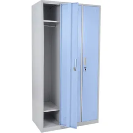 Mendler Schließfach Boston T829, Spind Wertfachschrank Schließfachschrank, Metall 3 Fächer ~ blau