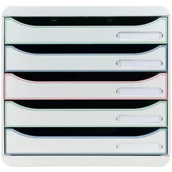 Exacompta 309303D Schubladenbox BIG BOX, 5 Schubladen, AutentiK - Farben sortiert