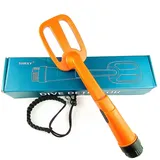 Unterwasser Metalldetektor Puls Pinpointer Induktion Tauchen Schatz Wasserdichter Metalldetektor Handheld Coil Metallfinder (Orange)