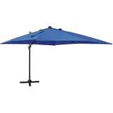 vidaXL Ampelschirm mit Mast und LED Azurblau 300 cm