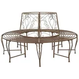 vidaXL Baumbank Ø 160 x 89 cm Antikbraun