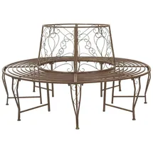 vidaXL Baumbank Ø 160 x 89 cm Antikbraun