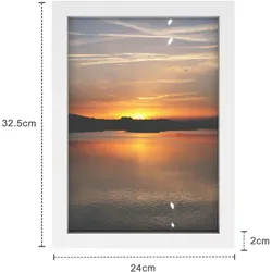 Intirilife schöner Rahmen für Poster und Bilder in Weiß - Größe 32.5 x 23.8 cm - Elegante Dekoration Edel Posterrahmen Bilderrahmen