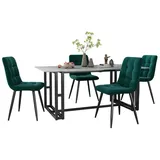 Odikalo Esszimmerstuhl 4er Polsterstuhl Samt Metall mit/ohne Esstisch Marmor mehrere Farben grün