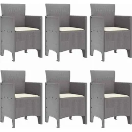 vidaXL Garten Essgruppe 7 pcs Hellgrau Polt Rattan - Hellgrau