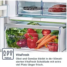 Bosch Serie 4 KGN49XIEA Kühl-Gefrierkombination (438 l, 2030 mm hoch, Inox-antifingerprint)