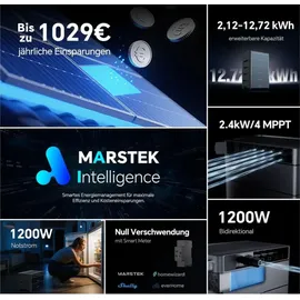 myvoltaics Balkonkraftwerk 1760+ Watt bifazial 1200 W inkl. Marstek Venus A 2,12 kWh