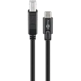 goobay USB-C auf USB-B 1 m Schwarz