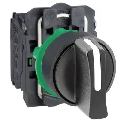 Schneider Electric XB5AD33 Wahlschalter, Harmony XB5, Kunststoff, schwarz, 3 Stellungen, 22mm, rastend, 2S