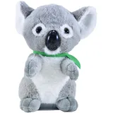 KÖGLER 76918 - Labertier Koala Travis, ca. 18 cm groß, nachsprechende Plüschfigur mit Wiedergabefunktion, plappert Alles nach und bewegt Sich, Grau