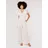 Apricot Jumpsuit mit Lochstickerei und rückseitigem Reißverschluss, Offwhite, S