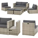 Juskys Polyrattan Lounge Salou - Grau