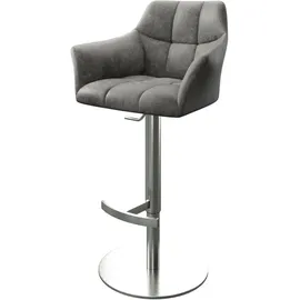 DeLife Barstuhl Yulo-Flex Vintage Grau Drehfuß höhenverstellbar Edelstahl