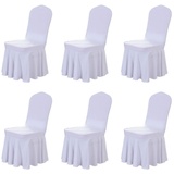 ZhuiKun Stuhlhussen 6er Set, Stretch Universal Stuhlhussen Esszimmer Stuhlbezug Schonbezüge für Hochzeit, Bankett und Party (Weiß)