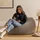 I.C.O.N. icon Sitzsack Grau, Sitzsack Erwachsene mit Füllung, Bean Bag, Cord Sessel, Lounge Sessel, Lounge Stuhl, Schlafzimmer, Wohnzimmer, Wohnzimmer Möbel