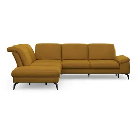 sit&more Ecksofa SIT & MORE "Cabana L-Form", gelb (mustard), B:303cm H:84cm T:244cm, 100% Polyester, Sofas, Ecksofa, Ottomane, wahlweise mit Sitztiefen-,Armlehnen- und Kopfteilfunktion