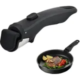 Abnehmbarer Topfgriff aus Bakelit, Hitzebeständig bis 330 °C, 19 cm,Bis 5 kg Tragkraft, Passend Für Pfanne, Wok, Milchtopf, Bratpfanne Schwarz für Offene Flammen Geeignet, Rutschfest Abnehmbar